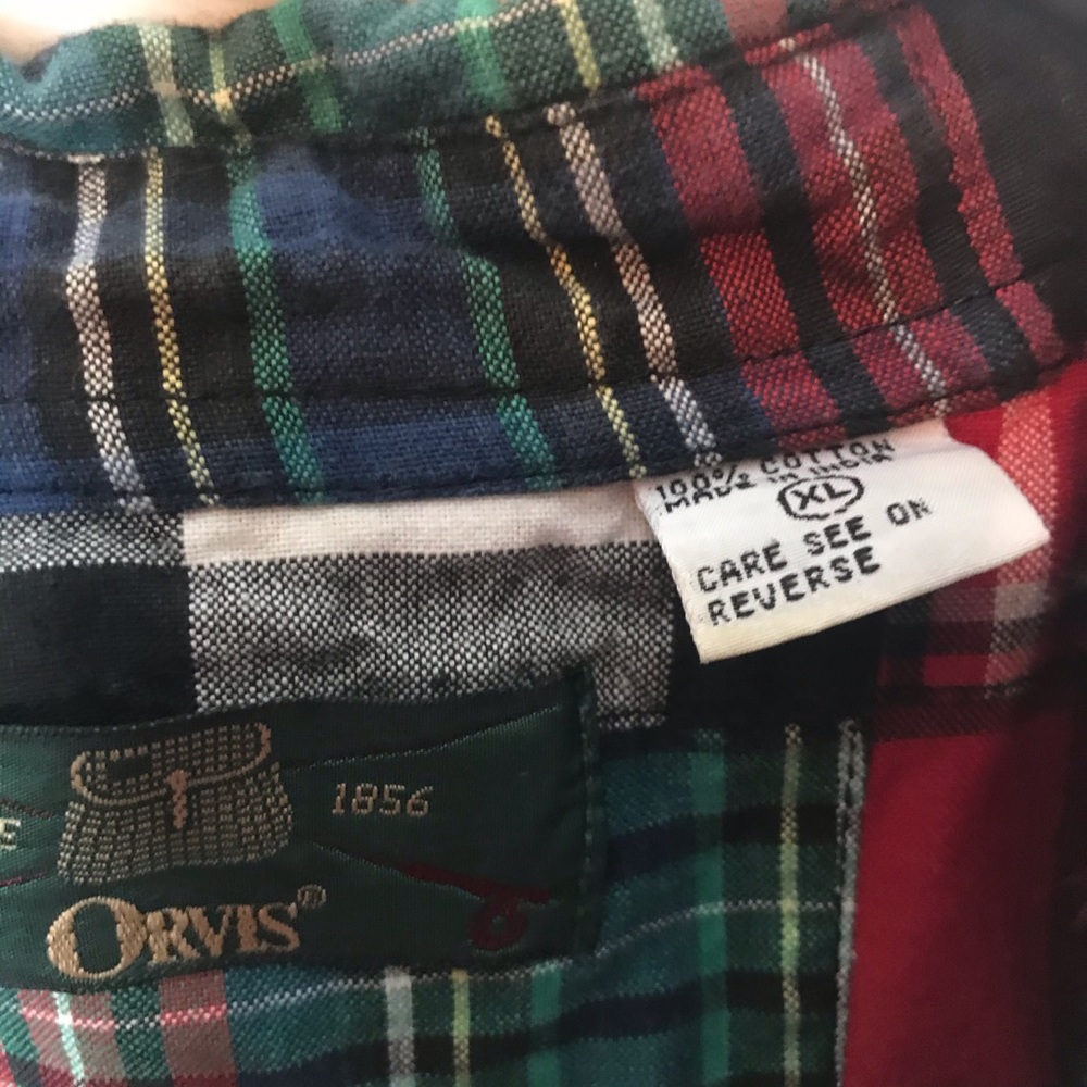 Men’s Orvis Patch Work Button Down Xl - image 2
